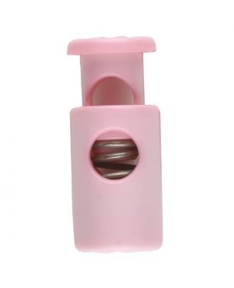 Kordelstopper rund mit Feder - Größe: 23mm - Farbe: pink - Art.Nr. 261257
