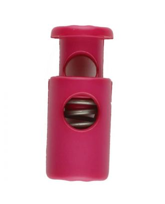 Kordelstopper rund mit Feder - Größe: 23mm - Farbe: pink - Art.Nr. 261258