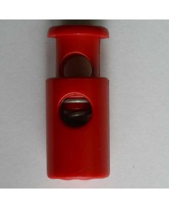 Kordelstopper rund mit Feder - Größe: 23mm - Farbe: rot - Art.Nr. 260617