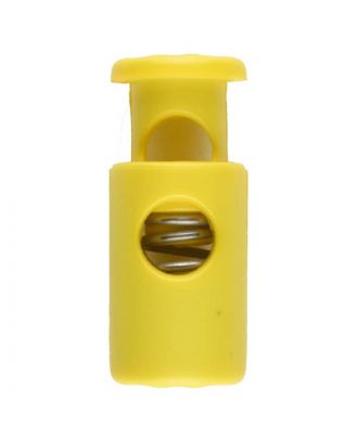 Kordelstopper rund mit Feder - Größe: 23mm - Farbe: gelb - Art.Nr. 261259