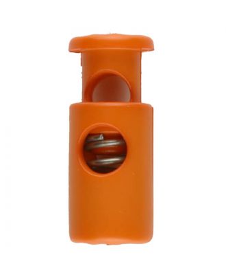 Kordelstopper rund mit Feder - Größe: 23mm - Farbe: orange - Art.Nr. 260623