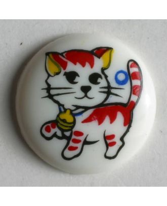 Cat button - Size: 13mm - Color: white - Art.No. 200692