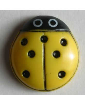 Ladybird button - Size: 15mm - Color: yellow - Art.No. 280578