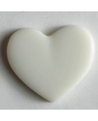 Heart button - Size: 13mm - Color: white - Art.No. 170135