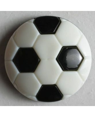 Fussballknopf - Größe: 13mm - Farbe: schwarz - Art.Nr. 231057