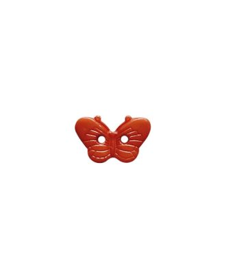 Kinderknopf in Form eines Schmetterlings, mit 2 Löchern - Größe:  15mm - Farbe: rot - ArtNr.: 281310