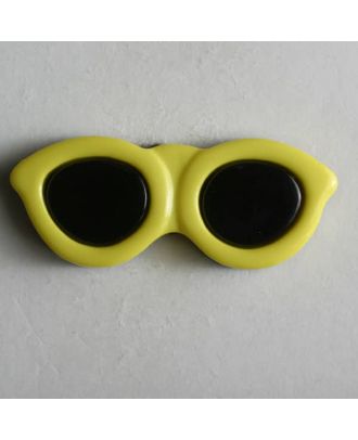 Kinderknopf in Form einer Sonnenbrille - Größe: 30mm - Farbe: gelb - Art.Nr. 320402