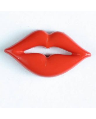 Knopf in Form von geschwungenen Lippen  - Größe: 30mm - Farbe: rot - Art.Nr. 320095