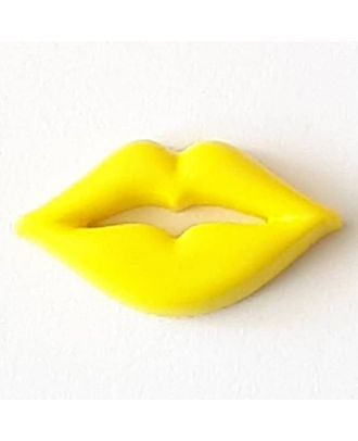 Knopf in Form von geschwungenen Lippen  - Größe: 30mm - Farbe: gelb - Art.Nr. 320568