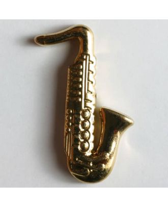 Saxophone button, metallized plastic - Size: 30mm - Color: gold - Art.No. 320103