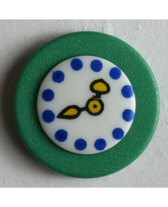 Kinderknopf Wanduhr - : 18mm - Farbe: grün - Art.Nr. 250929