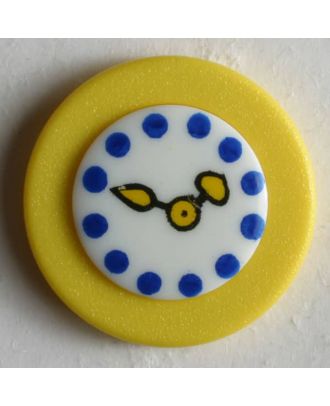 Kinderknopf Wanduhr - Größe: 18mm - Farbe: gelb - Art.Nr. 250931