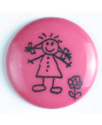Mädchenknopf - Größe: 15mm - Farbe: pink - Art.Nr. 211424