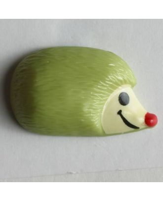 Kinderknopf lächelnder Igel - Größe: 18mm - Farbe: grün - Art.Nr. 251324