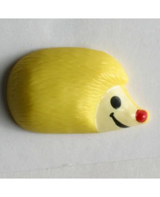 Kinderknopf lächelnder Igel - Größe: 18mm - Farbe: gelb - Art.Nr. 251327
