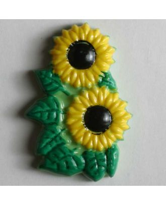 Kinderknopf schöne Sonnenblumen- Größe: 30mm - Farbe: grün - Art.Nr. 340505