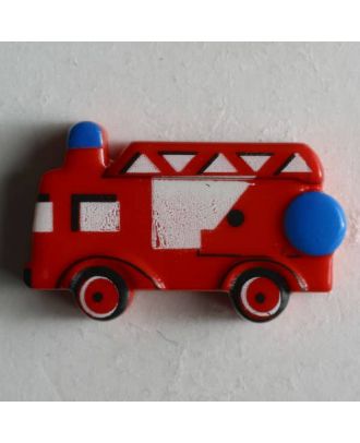 Kinderknopf mit schönem Feuerwehrauto - Größe: 23mm - Farbe: rot - Art.Nr. 251443