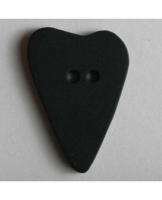 Herzknopf, asymmetrische Form, 2-Loch - Größe: 28mm - Farbe: schwarz - Art.Nr. 289053