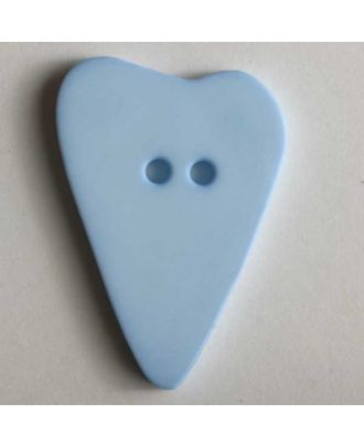 Herzknopf, asymmetrische Form, 2-Loch - Größe: 28mm - Farbe: blau - Art.Nr. 289057