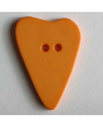 Herzknopf, asymmetrische Form, 2-Loch - Größe: 15mm - Farbe: orange - Art.Nr. 219075