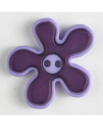 polyamide button, flower, 2-holes - Size: 20mm - Color: lilac - Art.No. 281040