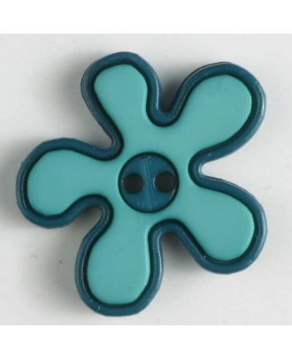 polyamide button, flower, 2-holes - Size: 20mm - Color: green - Art.No. 281041