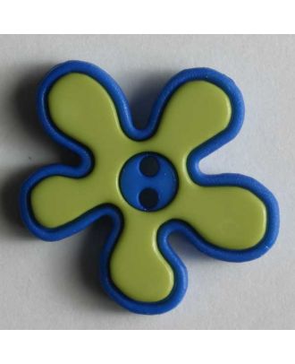 polyamide button, flower, 2-holes - Size: 20mm - Color: green - Art.No. 280787