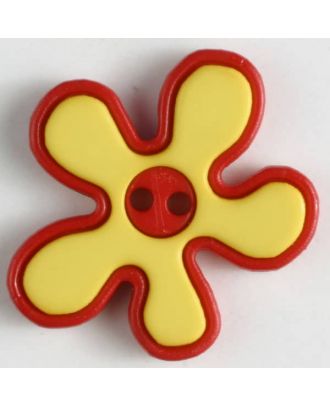 polyamide button, flower, 2-holes - Size: 20mm - Color: yellow - Art.No. 281045