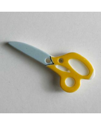 Kinderknopf in Form einer Schere - Größe: 30mm - Farbe: gelb - Art.Nr. 320558