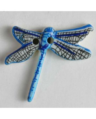 Libellenknopf - Größe: 25mm - Farbe: blau - Art.Nr. 330617