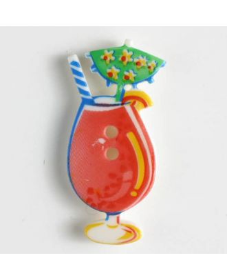 KInderknopf leckerer Cocktail - Größe: 30mm - Farbe: rot - Art.Nr. 370310