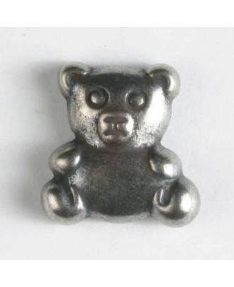 Vollmetallknopf in Form eines Teddybärs - Größe: 18mm - Farbe: altsilber - Art.Nr. 310557