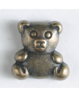 Vollmetallknopf in Form eines Teddybärs -  Größe: 18mm - Farbe: altmessing - Art.Nr. 310559