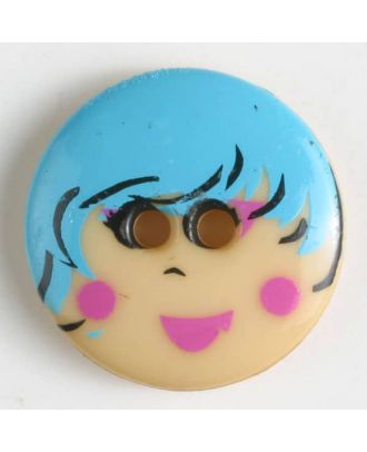 novelty button - Size: 13mm - Color: blue - Art.-Nr.: 221803