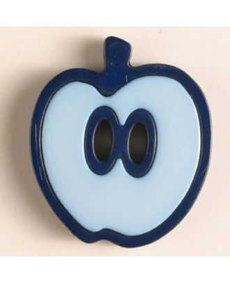 Apfelknopf 2-loch - Größe: 25mm - Farbe: blau - Art.Nr. 330770