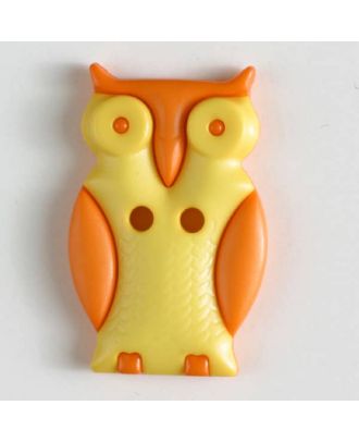 Owl with two holes - Size: 25mm - Color: yellow - Art.No. 330802