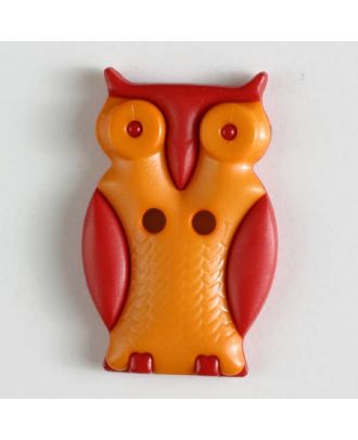 Owl with two holes - Size: 25mm - Color: orange - Art.No. 330803