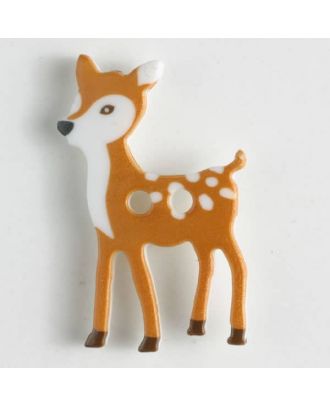 polyamide button, deer, 2 holes - Size: 28mm - Color: brown - Art.No. 341100