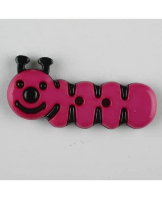 Kinderknopf grinsende Raupe -Größe: 30mm - Farbe: pink - Art.Nr. 341120