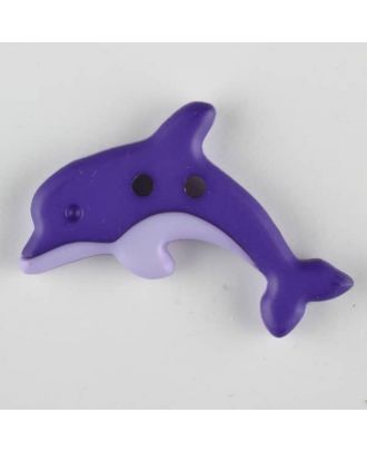 Kinderknopf zweifarbiger springender Delphin  - Größe: 30mm - Farbe: lila - Art.Nr. 341129