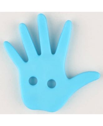 Kinderknopf in Form einer Hand  -  Größe: 25mm - Farbe: blau - Art.Nr. 331031