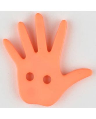 Kinderknopf in Form einer Hand  - Größe: 25mm - Farbe: orange - Art.Nr. 331035