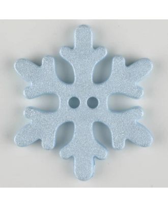 snowflake, 2 holes - Size: 20mm - Color: blue - Art.-Nr.: 281062