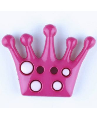 Kinderknopf mit hübscher Krone - Größe: 28mm - Farbe: pink - Art.Nr. 341162