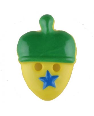 Kinderknopf lustige Eichel mit Stern -  Größe: 20mm - Farbe: grün - Art.Nr. 310961