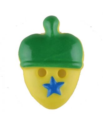 Acorn, 2 holes - Size: 20mm - Color: green - Art.No. 310961