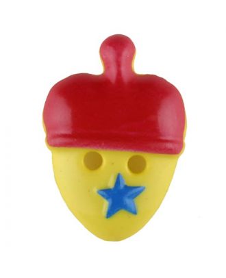 Kinderknopf lustige Eichel mit Stern - Größe: 20mm - Farbe: rot - Art.Nr. 310963