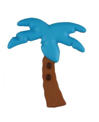 Zweiteiliger Kinderknopf Kokospalme - Größe: 25mm - Farbe: blau - Art.Nr. 331084