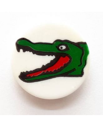 novelty button crocodile with shank - Size: 17mm - Color: white  - Art.No. 261276