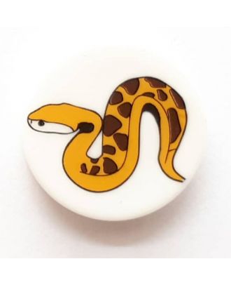 novelty button snake with shank - Size: 17mm - Color: white  - Art.No. 261277